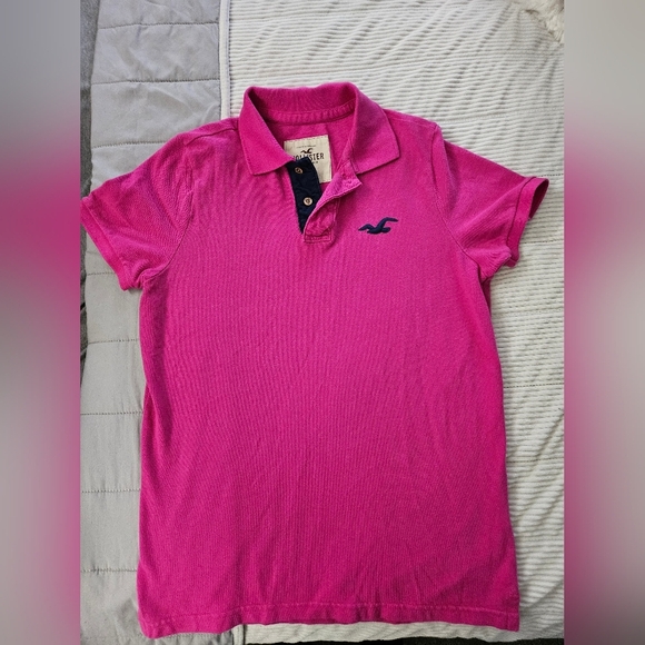 Hollister Tops - Hollister Pink Polo Shirt Size XL